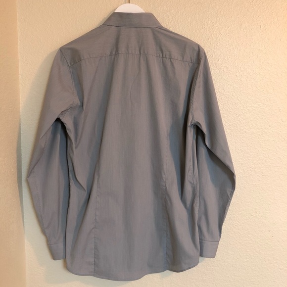 THEORY Slim Fit Gray Dover Dress Shirt - Picture 3 of 5